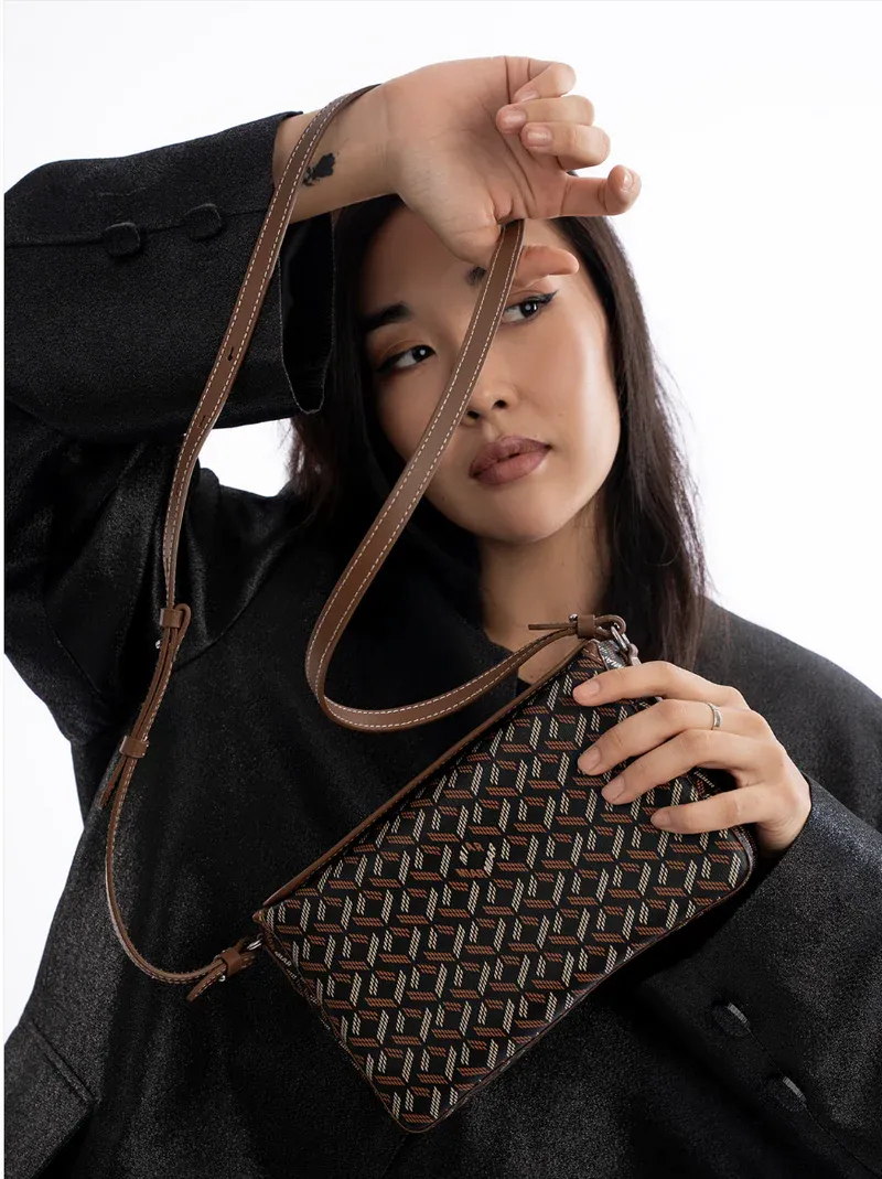 ORNATO SCALA CROSSBODY- BLACK/TAN — الصورة 2
