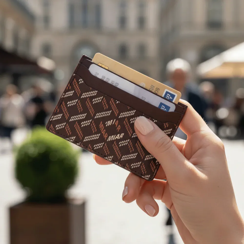 LUSSO SLIM CARD HOLDER-BURGUNDY — الصورة 2