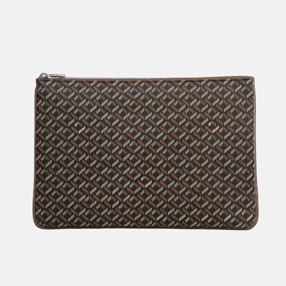 FOLIO POUCH- BLACK/TAN